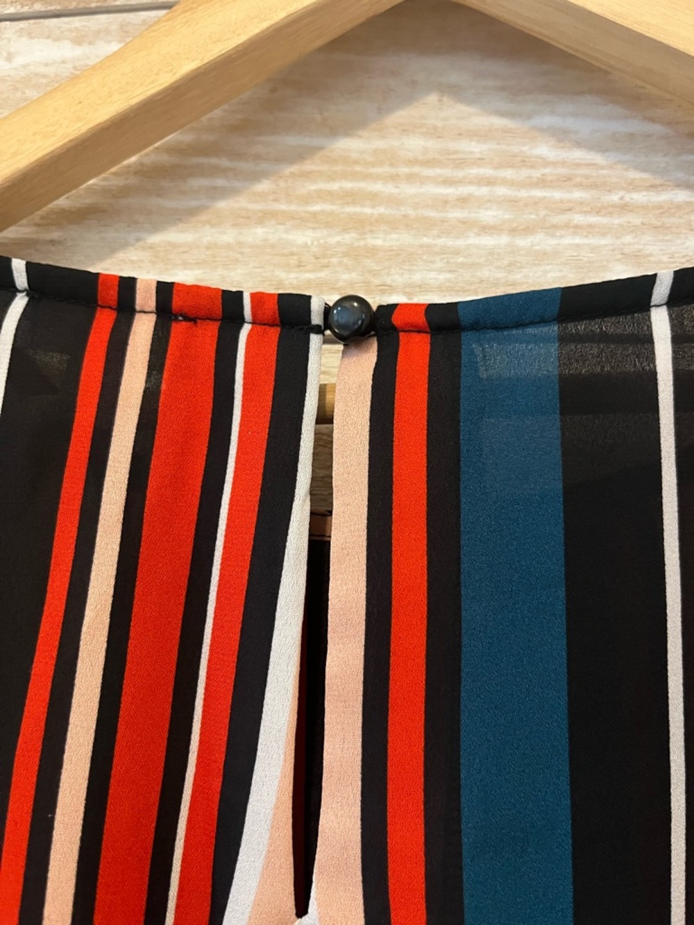 Charming Charlie Multicolor Vertical Stripe Blouse with bell sleeves - Picture 5 of 7